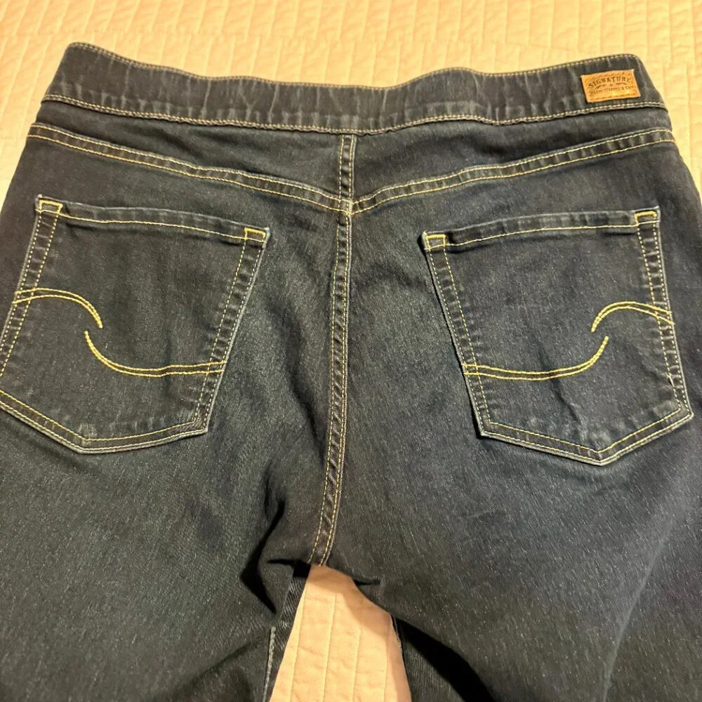 Levi Strauss Signature Gold Totally Shaping Pull On Skinny Jeans Dark Wash 14 - Picture 7 of 8